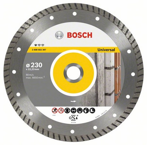Коло алмазне Bosch Standard for Universal Turbo 230 x 22,23 x 2,5 x 10 mm (2608602397)