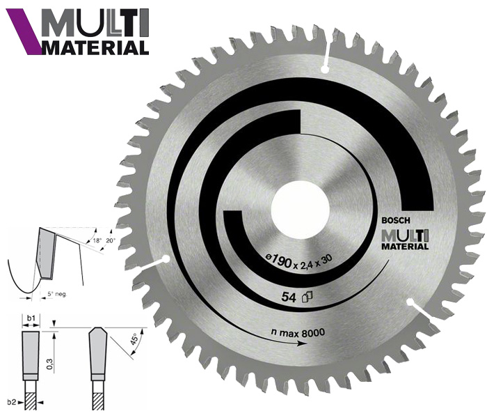 Пильный диск Bosch MULTImaterial 210 мм 54 зуб. (2608640511)