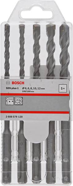 Набор буров Bosch SDS plus-1 6/6/8/10/12x160мм (2608579120) 
