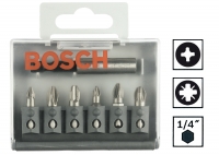 Набор бит Bosch Extra-Hart 6 шт + магнитный держатель
