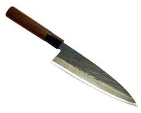 Нож кухонный Funayuki 165 мм, широкий, HRC61, Aogami steel #1, рукоятка орех, HONMAMON (4582243650212)