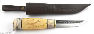 Ніж KAUHAVA Puukko 95, 80CrV2 58HRC, 95x20x3.2 мм - лезо, чохол - шкіра, BRISA 14163