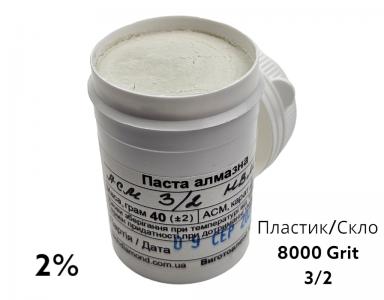 Алмазная паста для стекла и пластика ACН 3-2 (НВМХ) (2%) 8000 GRIT, 40 г 