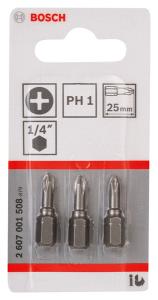 Біта Bosch Extra-Hard PH1 25 мм, 3 шт.