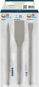 Набор зубил Bosch PRO SDS plus-5C, копьевидный 250, для плитки 40 x 260, лопаточный 20 x 250 мм, 3 шт. (2607019159)