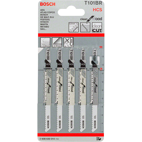 Пильні полотна для лобзика Bosch (2608630014) T 101 BR HCS, 5 шт. 