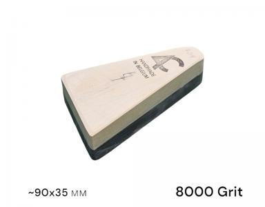 Камень для заточки (Coticule Schist) Bout ~90мм*35мм (не ровной формы площадью около 31 см2), 8000/0 Grit, гранатовый сланець и подложка (404AC)