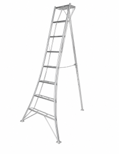Драбина японська алюмінієва (Tripod) 240 см, вага 8,3 кг, 8-steps (серія STANDARD до 100кг, регулювання висоти задньої опори) HASEGAWA (Хасегава)