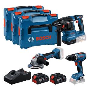 PRO набір з 3 інструментів BOSCH 18V: GSR + GBH + GWS + 2x GBA 5.0 Ah + GAL 18V-40(0615A5009G)