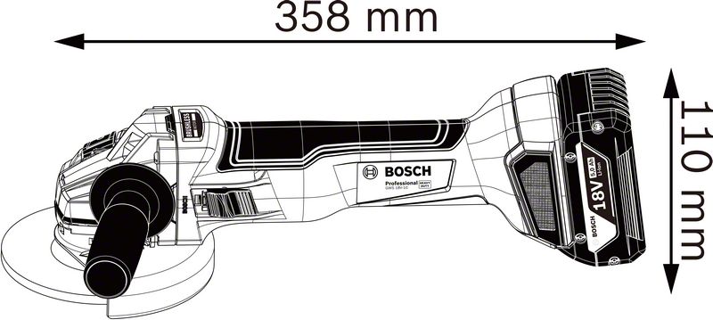 Акумуляторна безщіткова кутова шліфувальна машина Bosch GWS 18V-10 (06019J4002) (Solo - без аку та ЗП) фото 1