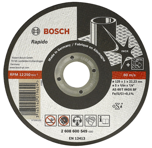 Коло відрізне Bosch Expert for Inox Rapido 125 х 1,0 мм (2608600549)