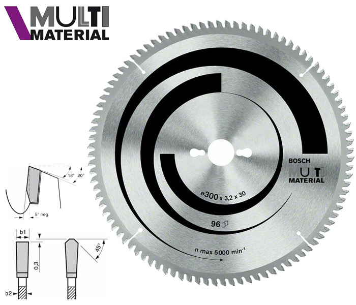Пильний диск Bosch MULTImaterial 254 мм 96 зуб. (2608640451)
