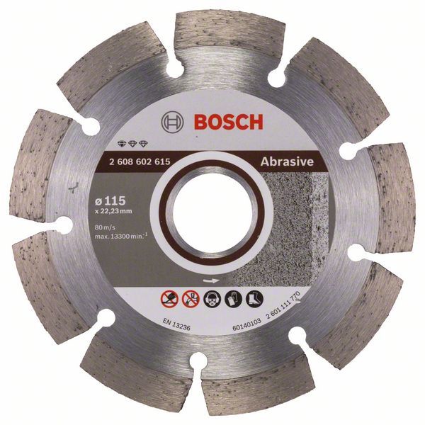 Алмазне відрізне коло Bosch Standard for Abrasive 115 x 22.23 x 1.6 x 10 mm (2608602615)  фото 1
