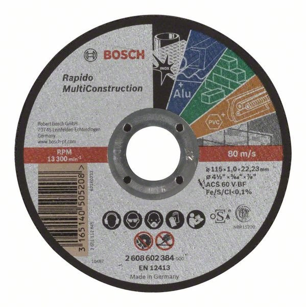 Отрезной круг Bosch (2608602384) Rapido Multi Construction 115 x 1 мм 