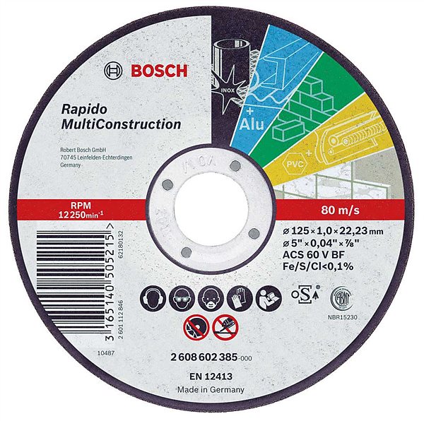 Отрезной круг Bosch (2608602385) Rapido Multi Construction 125x1 мм 