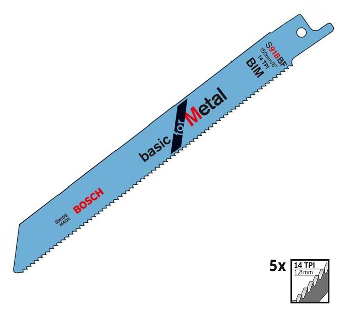 Пильне полотно по металу Bosch Basic for Metal S 918 BF (2608651781), 5 шт. 