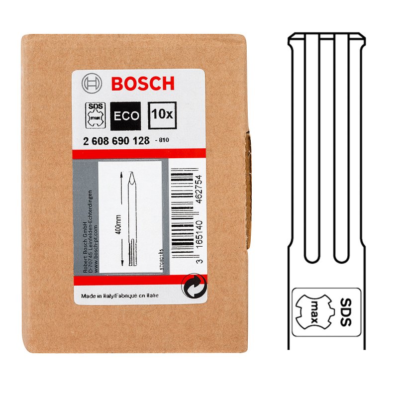 Пікове зубило Bosch (2608690128) SDS-max, 400 мм, 10 шт  фото 3