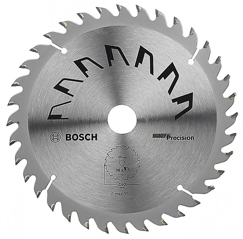 Пильний диск Bosch PRECISION 160x20 мм, 36 (2609256856)  фото 1