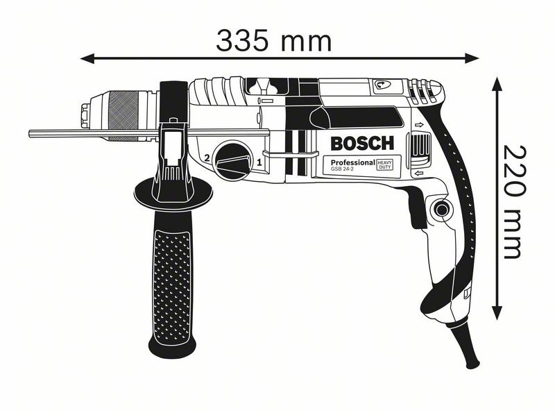 Дрель ударний Bosch GSB 24-2 Professional (060119C801)  фото 7