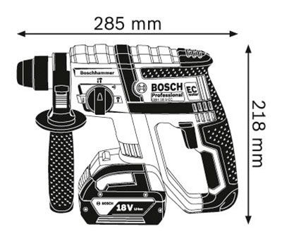 Акумуляторний перфоратор Bosch GBH 18 V-EC + GAL 1880 CV + 2 x акб GBA 18V 5 Ah + L-boxx (0611904002)  фото 3