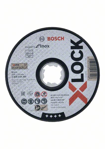 Відрізне коло Bosch X-LOCK Expert for Inox and Metal, 125x1,6 мм (2608619265) 