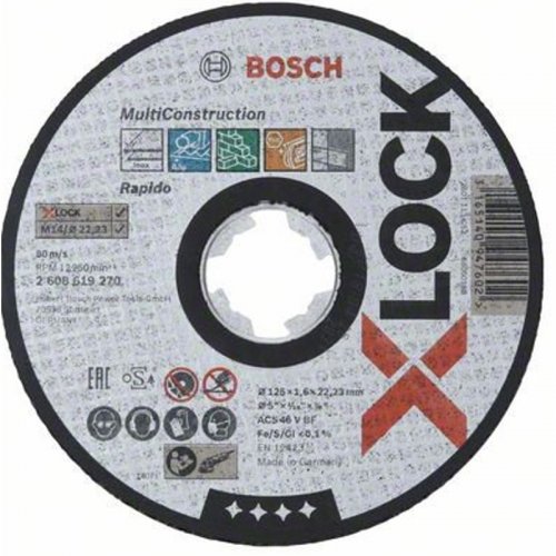 Відрізне коло Bosch X-LOCK Multi Material, 125 мм універсальний (2608619270) 