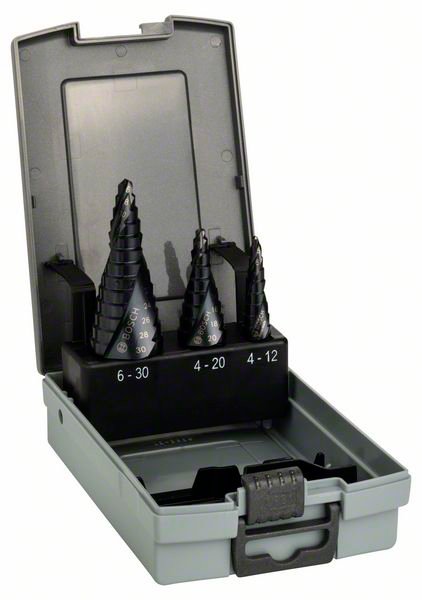 Набор ступенчатых сверл Bosch HSS-AlTiN 4-12/4-20/6-30 мм (2608588069) 