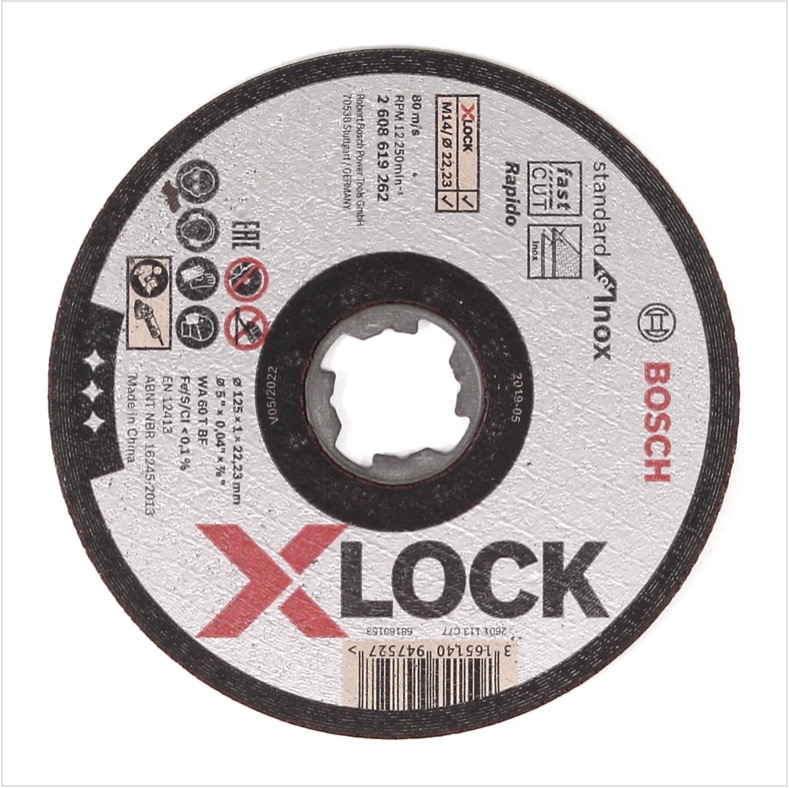 Круг отрезной Bosch X-Lock Standard for Inox, 125х1х22,23 мм, 10 шт (2608619267) 