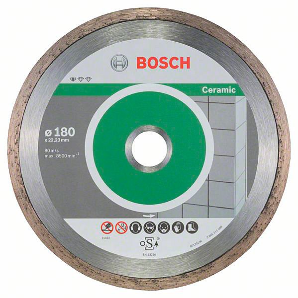Діамантовий диск Bosch з кераміки 180x22,23x1,6x7 мм, 10 шт (2608603233)  фото 2