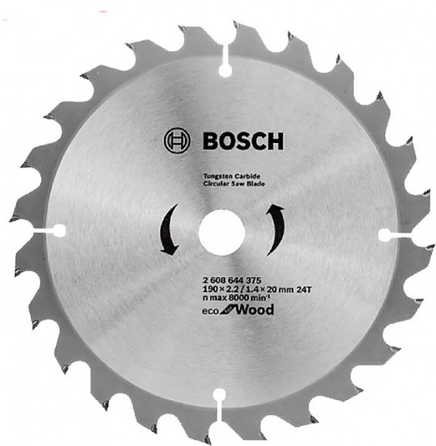 Пильний диск Bosch Eco for Wood 190x2,2x20-24T (2608644375) 