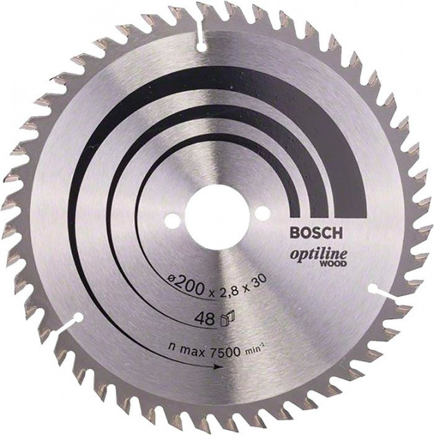 Пильний диск Bosch Optiline Wood 200×2,8×30 мм, 48 ATB (2608640620)  фото 2