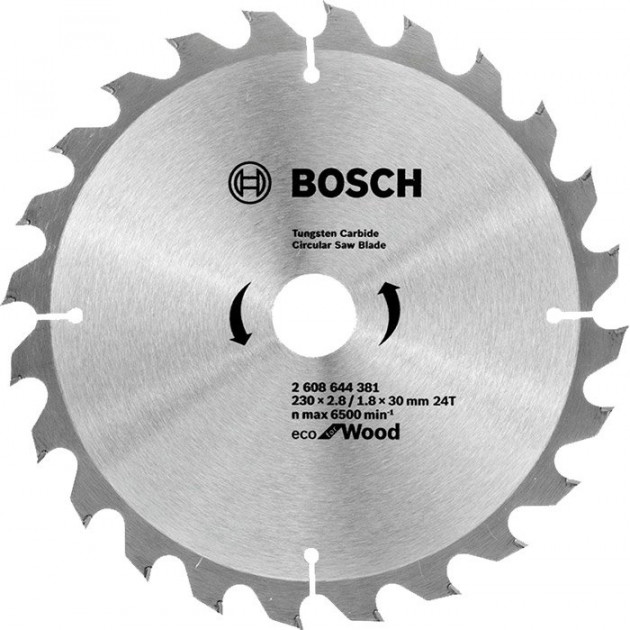 Пильний диск Bosch Eco for Wood 230x2,8x30-24T (2608644381)  фото 2