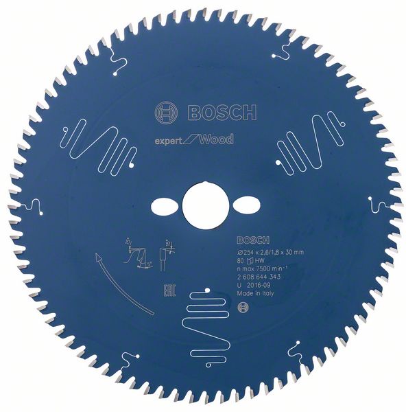 Пильний диск Bosch Expert for Wood 254x30x2.6/1.8x80 T (2608644343)  фото 1