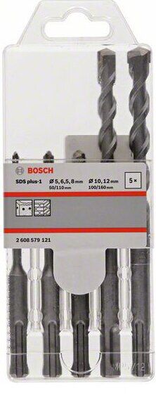 Набір бурів Bosch SDS plus-1 5/6.5/8/10/12x160мм (2608579121) 
