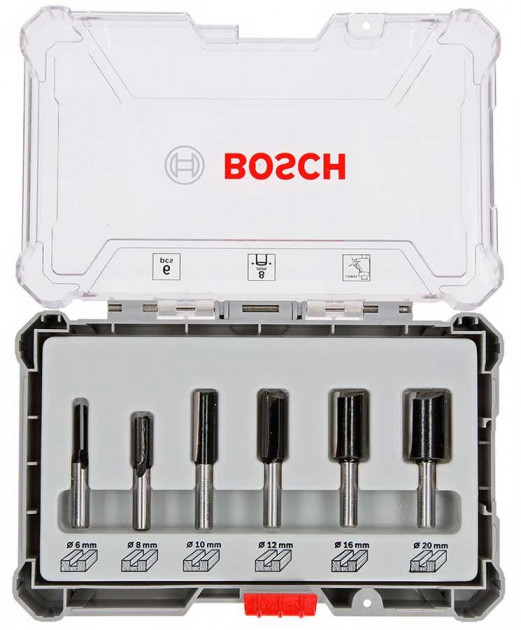 Набор пазовых фрез Bosch 8мм, 6шт (2607017466) 