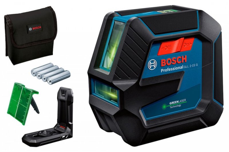 Лазерний нівелір Bosch GLL 2-15 G Professional + тримач LB 10 + мішень (0601063W00)  фото 1