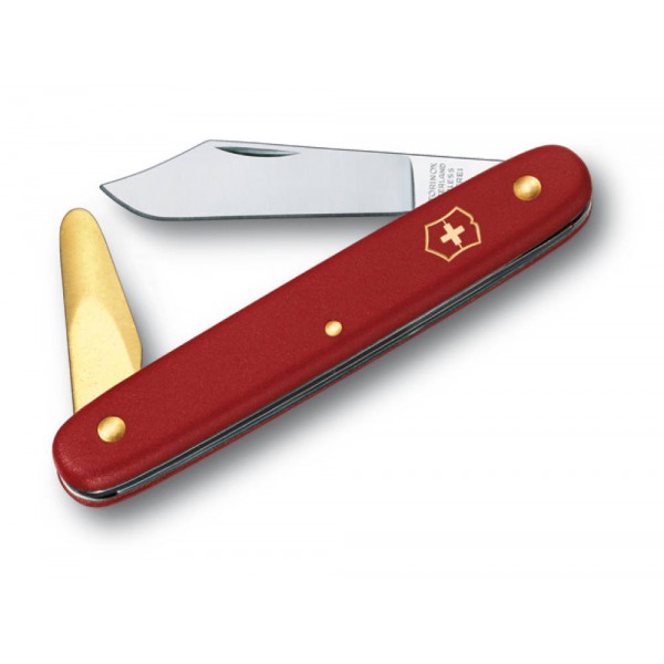 Ніж для саду Victorinox Budding Knife, 100мм/2функ/червоний мат (Vx39110) 