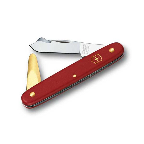 Ніж для саду Victorinox Budding Knife Combi 2, 100мм/3функ/червоний мат (Vx39140) 