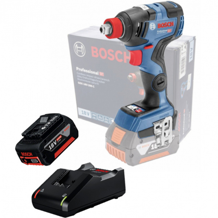 Акумуляторний гайковерт Bosch GDX 18V-200 C, 1 акб ProCore 18V 4.0 Ah, ЗУ GAL 18V-40 (0615990M46) 