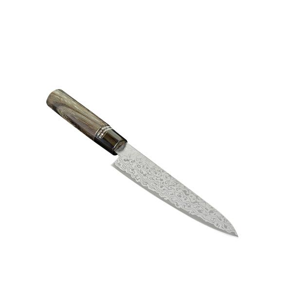 Нож кухонный Paring 150 мм лезвие, 63HRC, ZA18 (C1,2, Cr18, Mo1,5, V0.25, Со1,8) Дамаск 69, HONMAMON (1113995) 