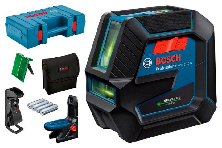 Лазерний нівелір Bosch Professional GCL 2-50 G у валізу + тримач RM 10 + затискач DK 10 (0601066M02) 