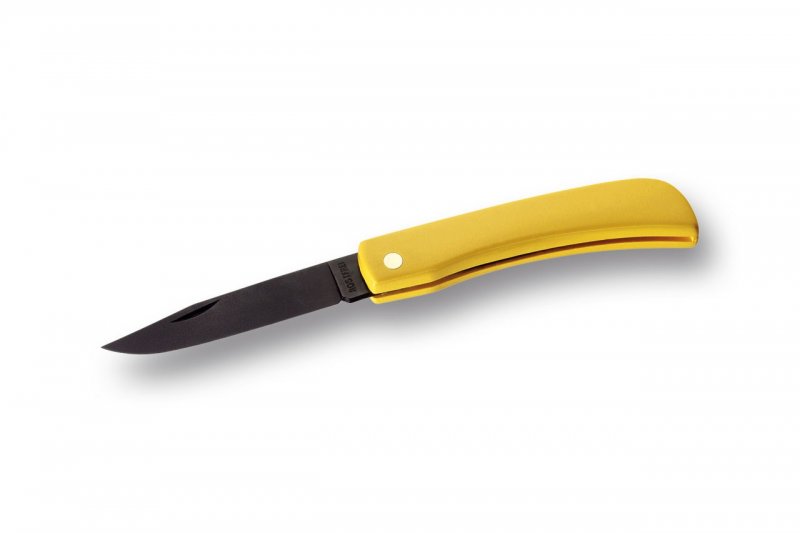 Нож рыбака складной 19,2 см, нерж., желтый, AISI420 + черное покрытие HRC54 (84 мм) (863/G) 